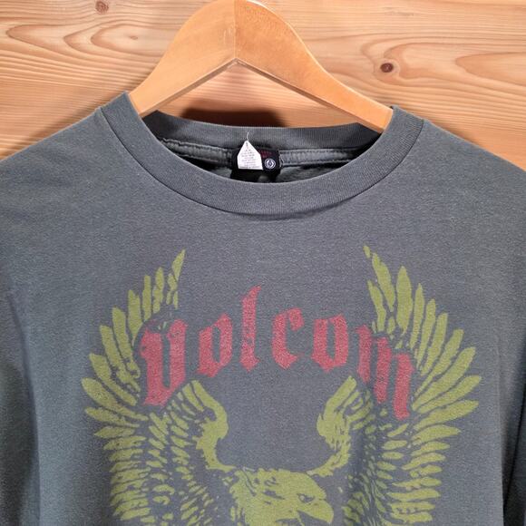 VTG Volcom Stone Double Sided Eagle Long Sleeve Shirt Men XL Y2K Skate Grunge - Picture 2 of 9